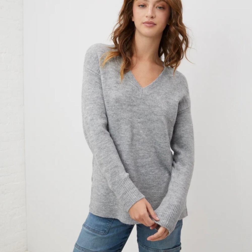 Comfy V-Neck Sweater | UpWest | Heather Grey | NWT (Size S)